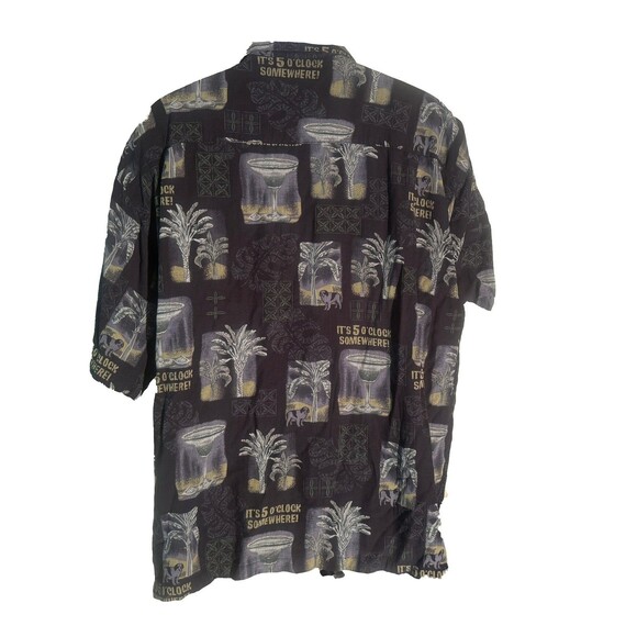 BIG DOGS Men's Short Sleeve Button Down 5 O'Clock Somewhere Shirt Black XL - Picture 3 of 5